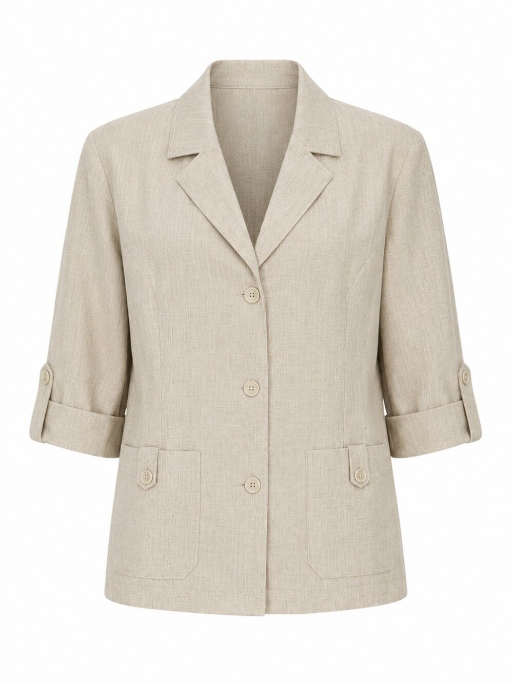 Vtg Alfred Dunner Plus Size Beige Capsule Office Lightweight Women Blazer 18W